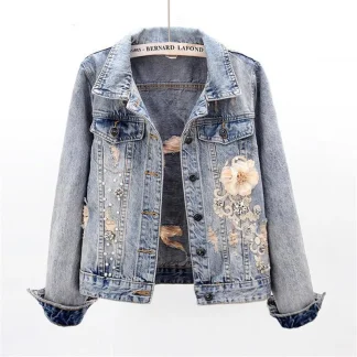 Women's Floral Denim Jacket